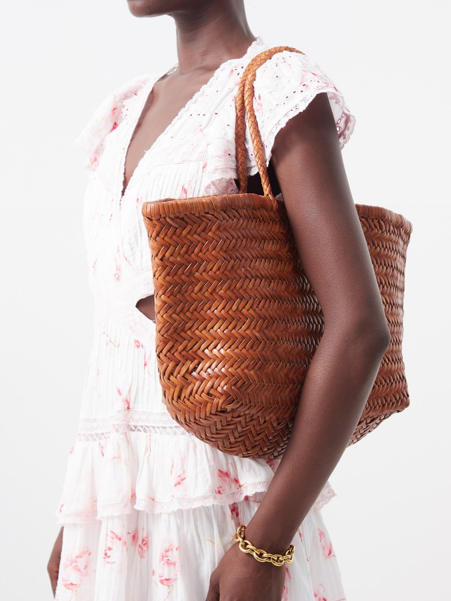 Tan Triple Jump large woven-leather basket bag | Dragon Diffusion