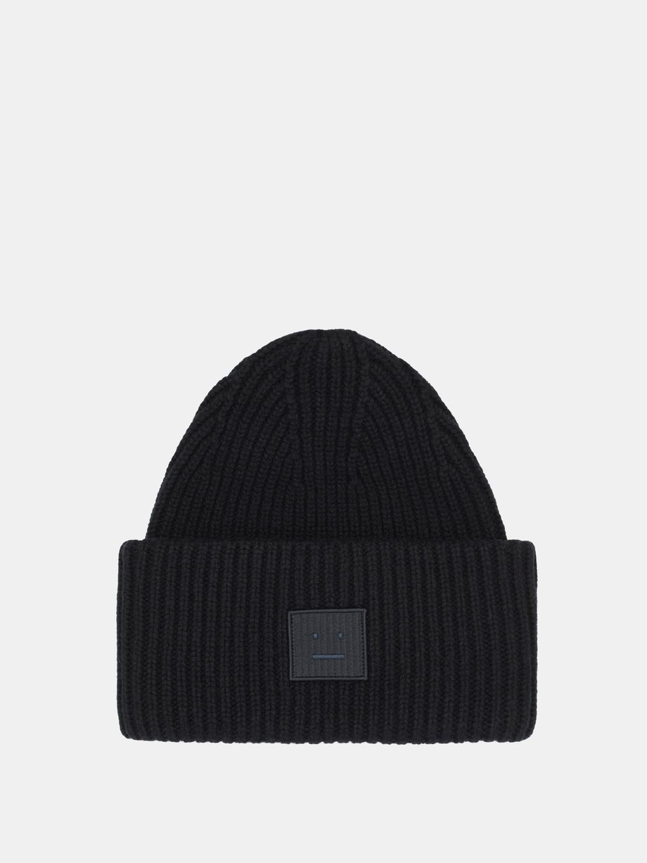 Black Pansy Face wool beanie | Acne Studios | MATCHESFASHION US