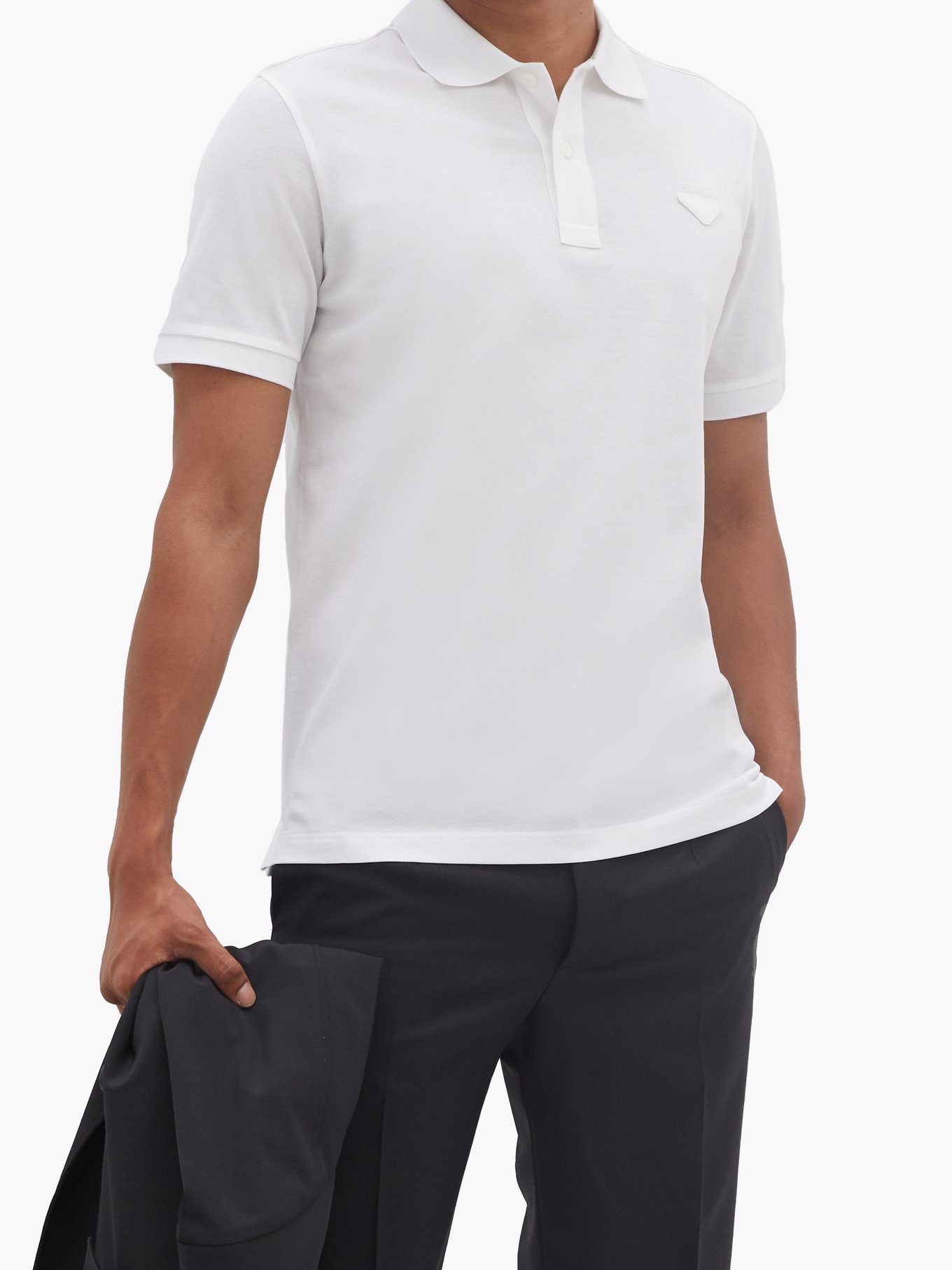 White Conceptual Triangle cotton-piqué polo shirt | Prada | MATCHESFASHION  UK