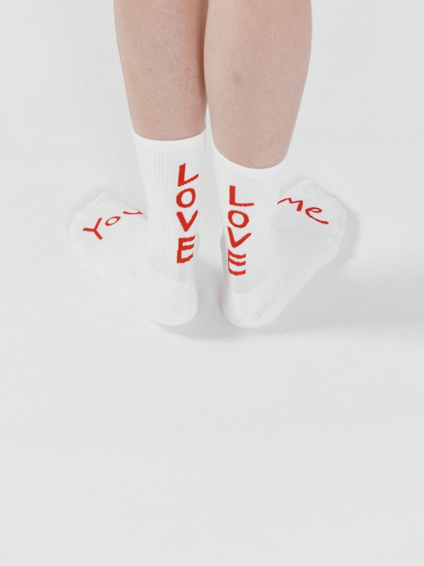 Raey Love-intarsia cotton-blend socks