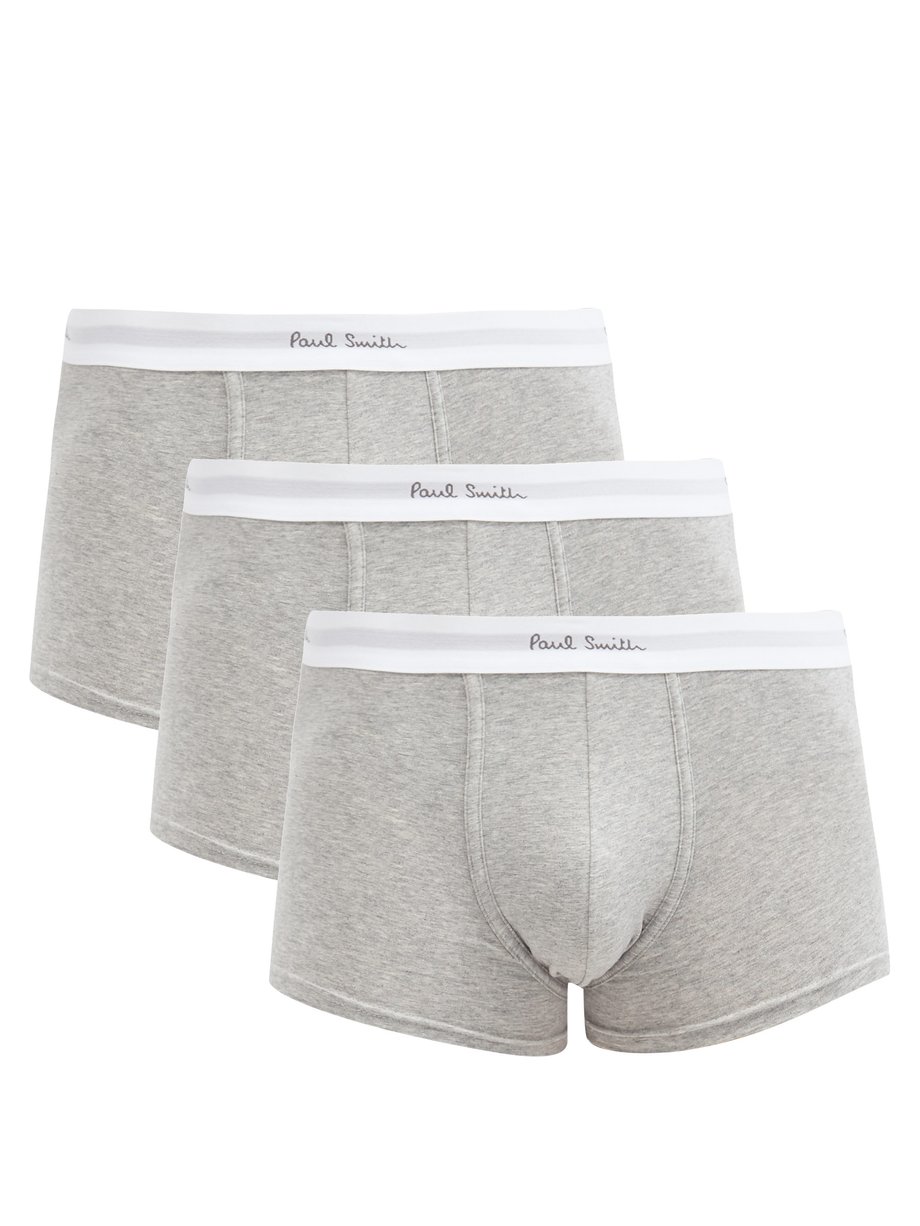 Grey Set of three cotton-blend jersey boxer briefs | Paul Smith ...