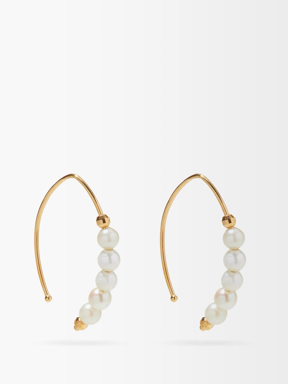 Mizuki Freshwater pearl & 14kt gold small earrings