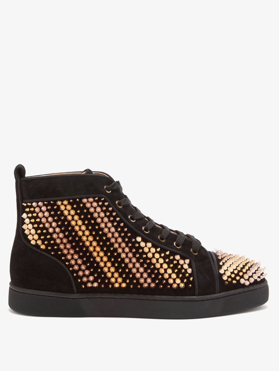 Christian Louboutin Galvalouis spike-embellished suede trainers