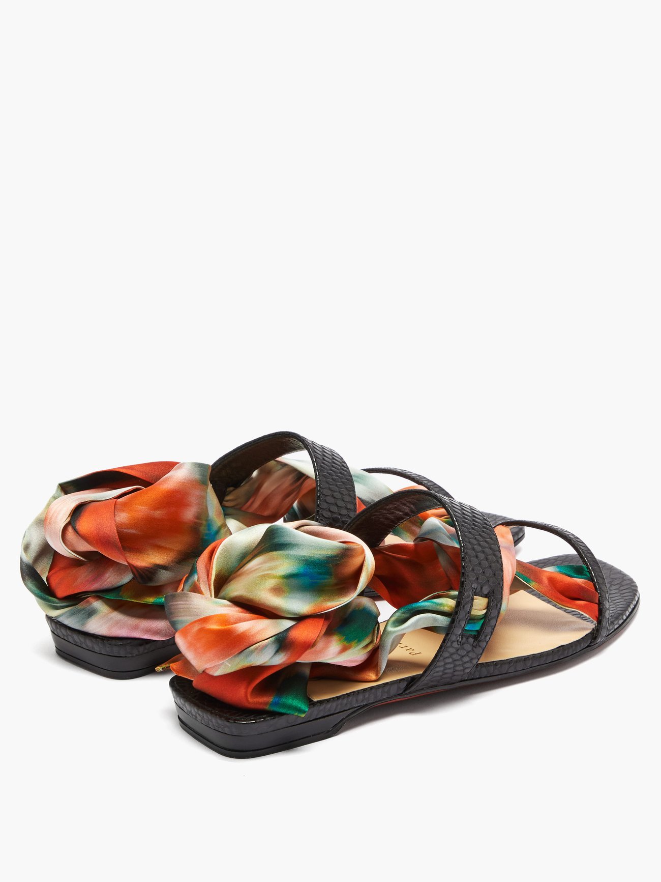 Christian Louboutin Foulard Cheville Scarf & Leather Sandals - ShopStyle