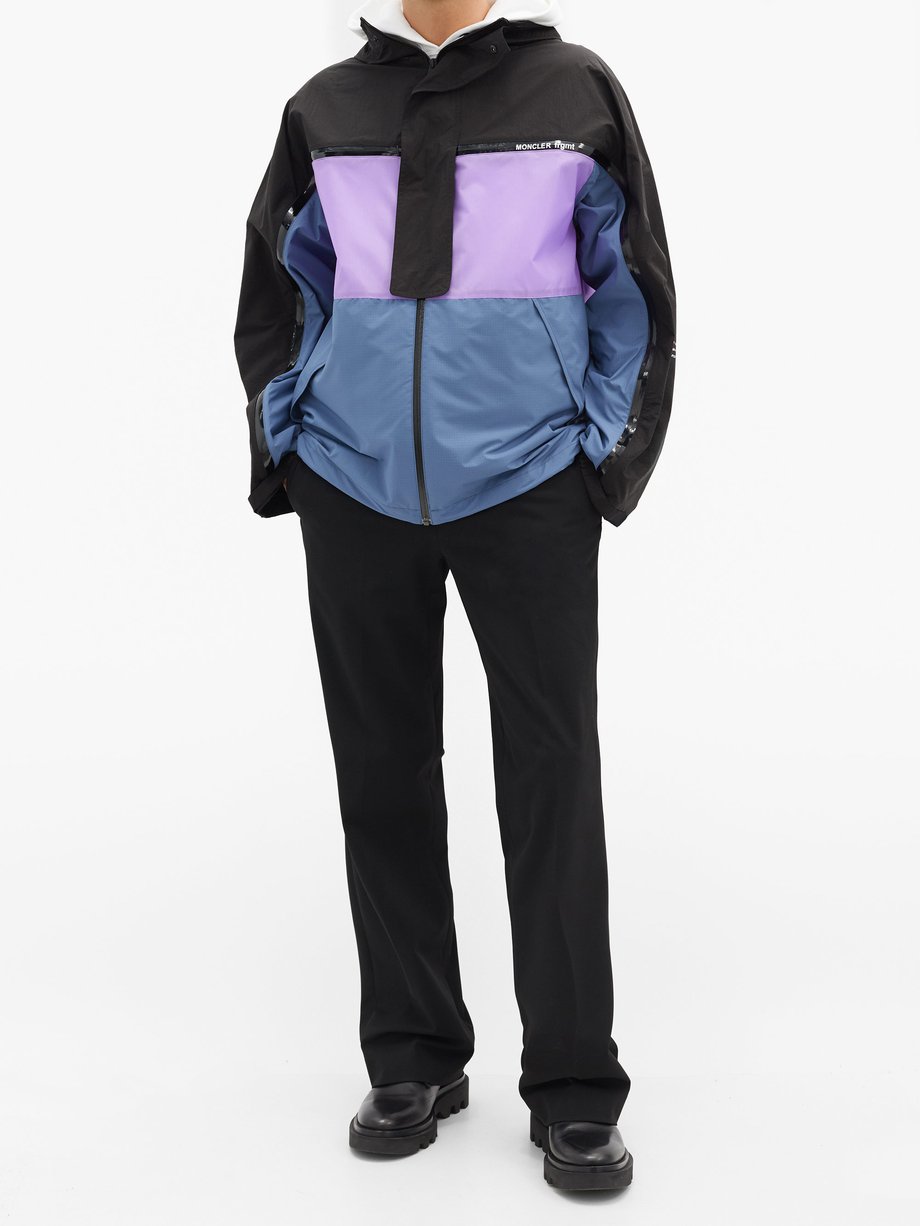 Black Warren stowaway windbreaker jacket | Moncler Genius 