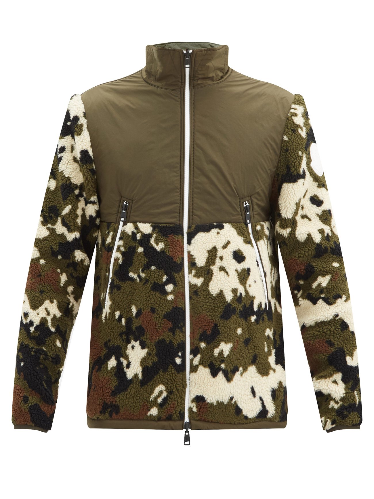 Green Reversible camouflage-print fleece jacket, Moncler