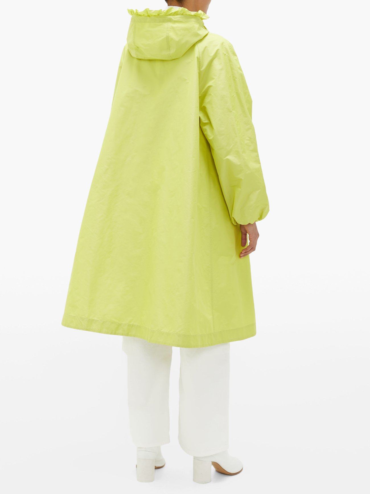 Green Agatea broderie-anglaise technical hooded jacket | Moncler