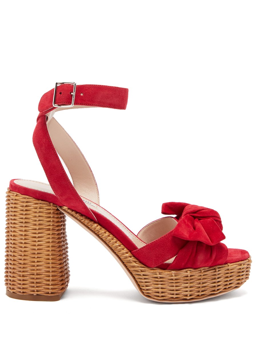Stylish Denim Bow Design Platform Sandals  Denim bows, Vintage shoes  women, Women shoes