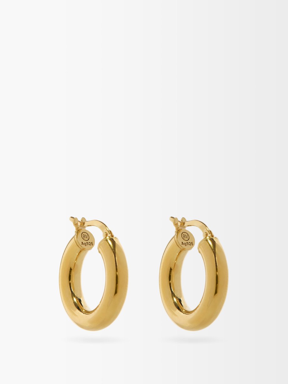 Gold Gold-plated sterling-silver hoop earrings | Bottega Veneta ...