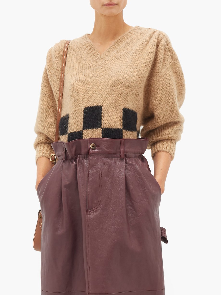 Miu Miu Checkerboard mohair-blend sweater