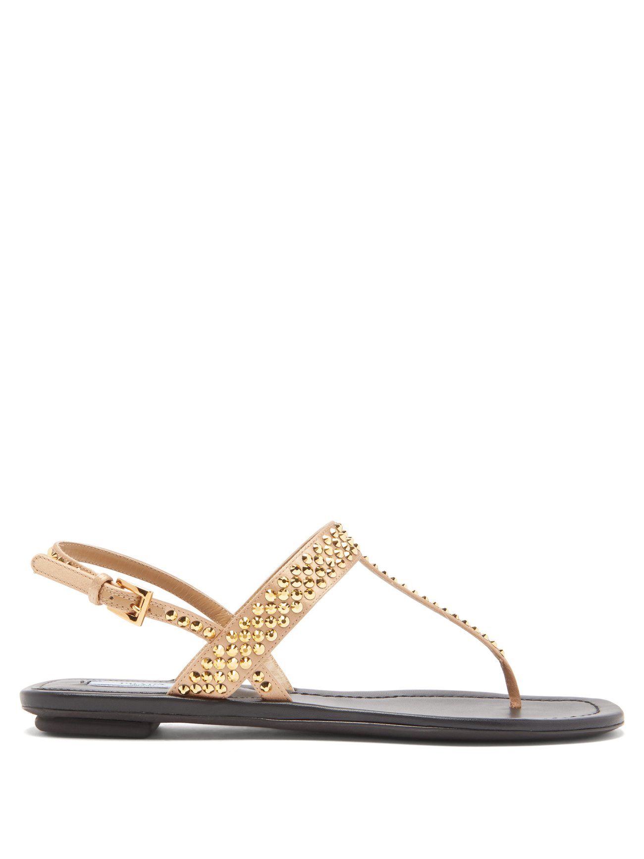 Metallic Crystal-embellished satin slingback sandals | Prada | MATCHES UK