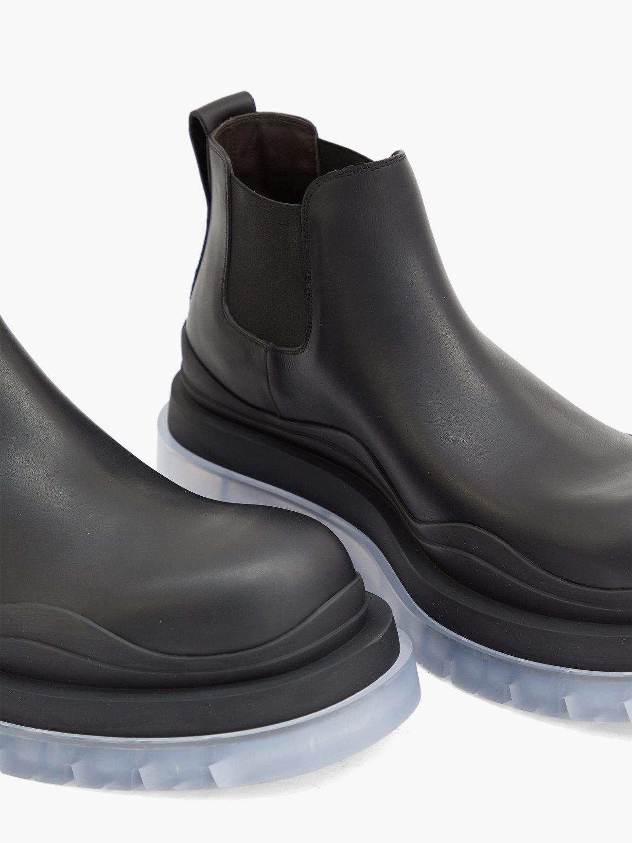 Tire Leather Ankle Boots in Black - Bottega Veneta