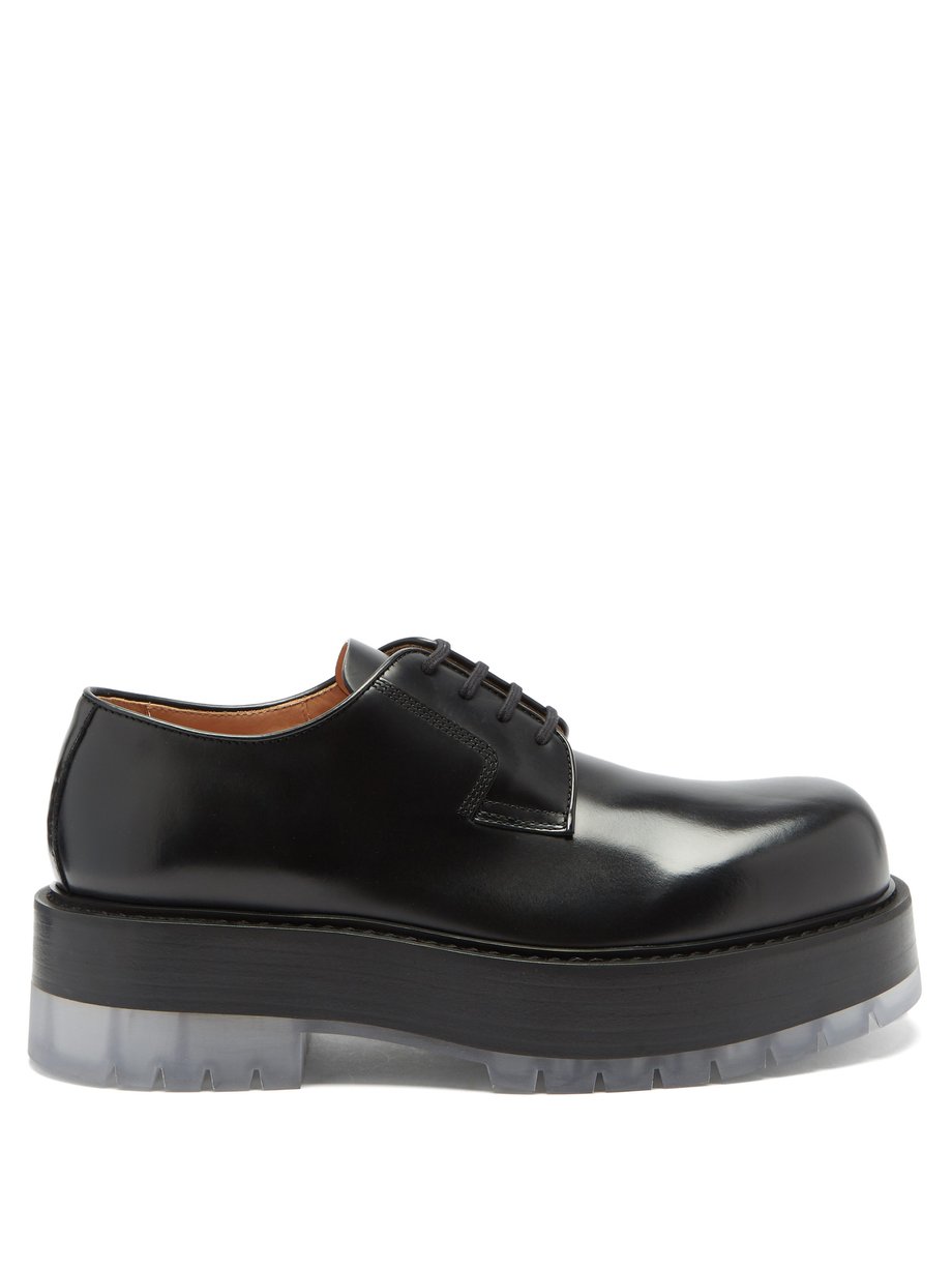 Black The Stilt chunky-sole leather Derby shoes | Bottega Veneta ...