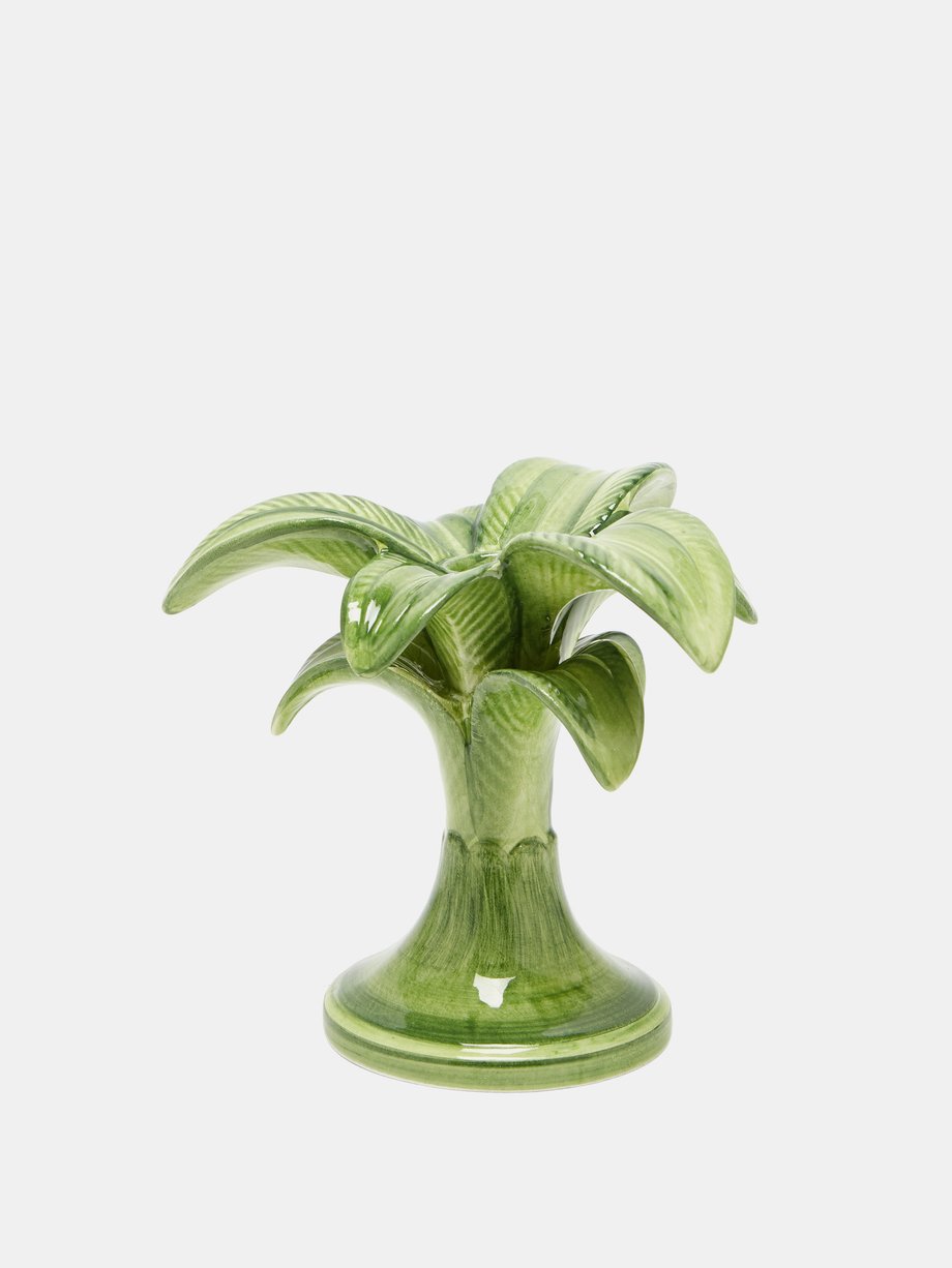 Green Palm tree small ceramic candlestick holder | Les Ottomans ...