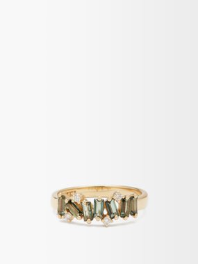Suzanne Kalan Amalfi Wave diamond, topaz & 14kt gold ring