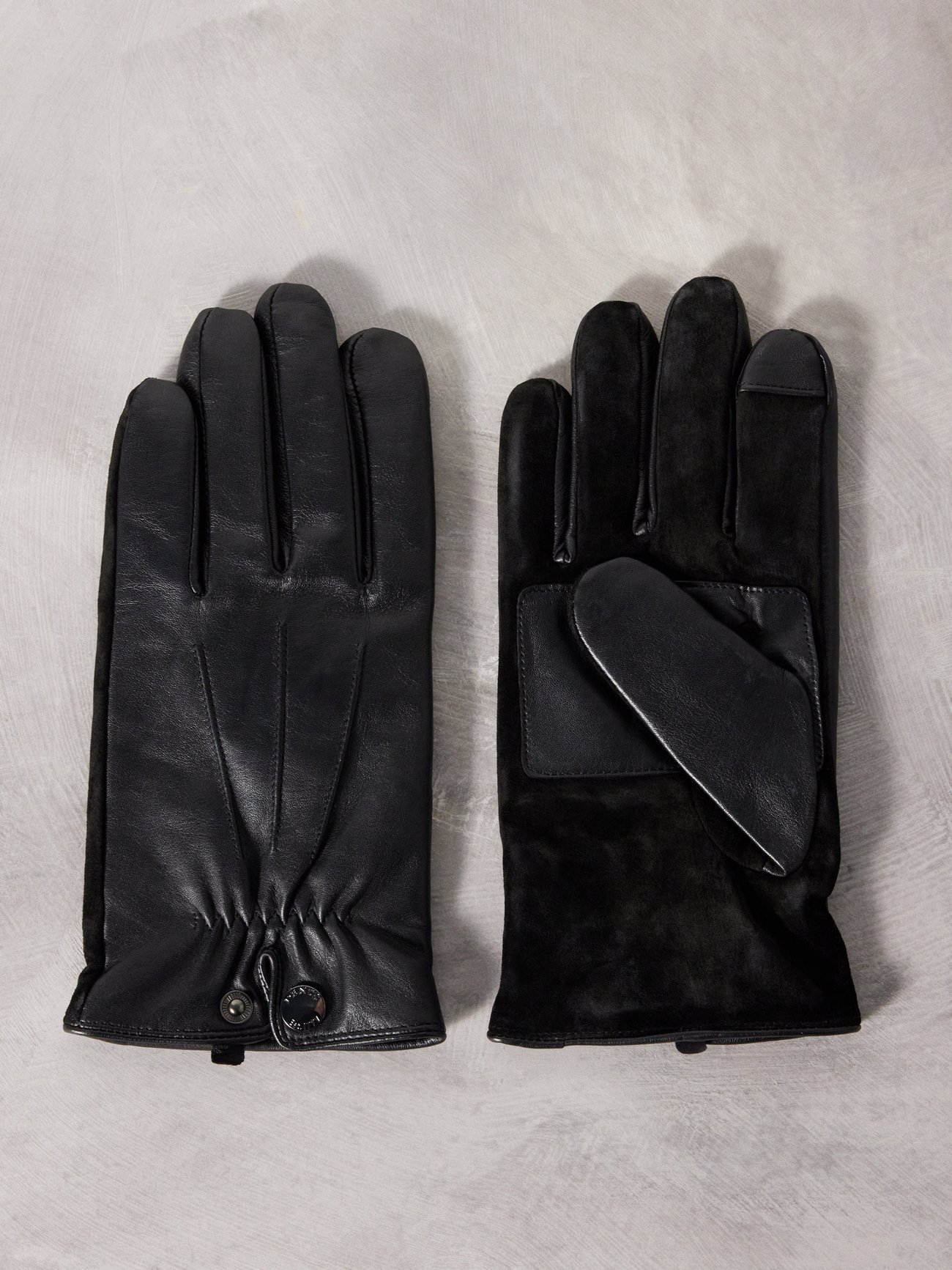 Suede-palm wool gloves, Polo Ralph Lauren, Winter & Driving Gloves for Men