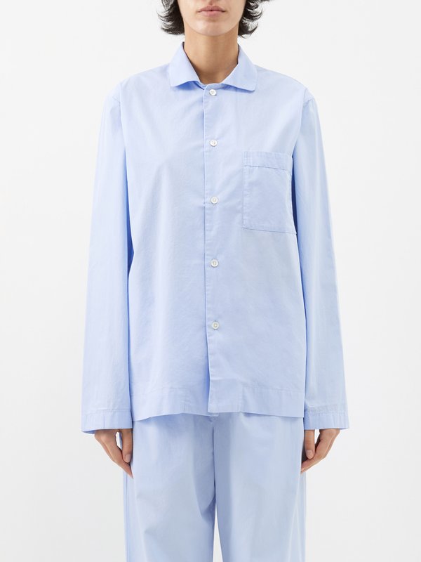 Tekla Organic-cotton poplin pyjama top