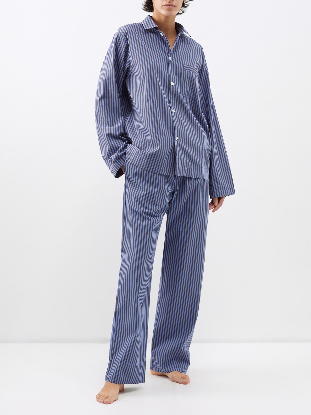 Striped organic-cotton pyjama trousers