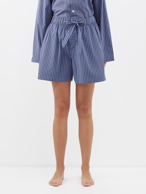 Tekla Striped organic-cotton pyjama shorts