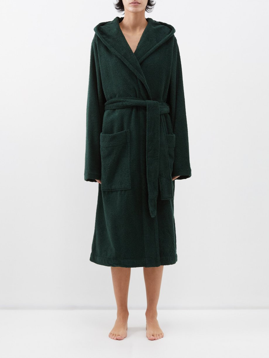 Tekla Organic-cotton terry hooded bathrobe