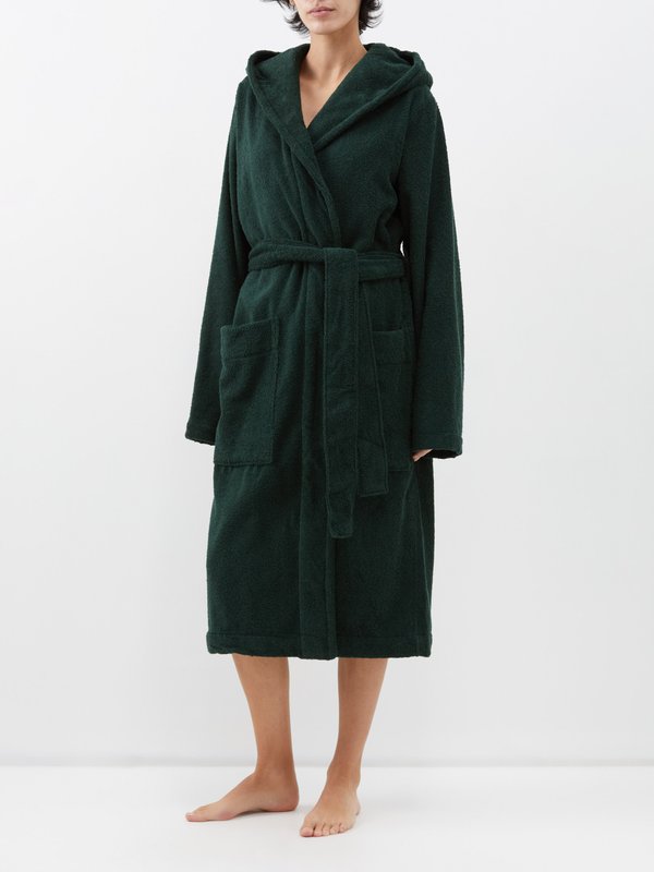 Tekla Organic-cotton terry hooded bathrobe