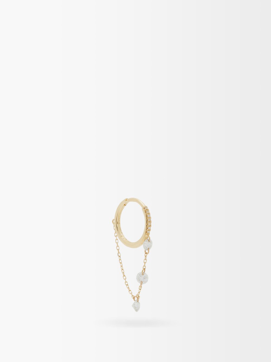 18kt gold single hoop earring