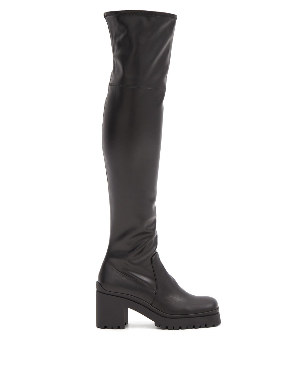 Miu Miu Chunky-sole leather over-the-knee boots