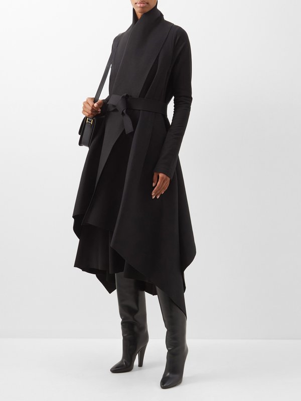 Norma Kamali Blanket asymmetric cotton-blend jersey coat