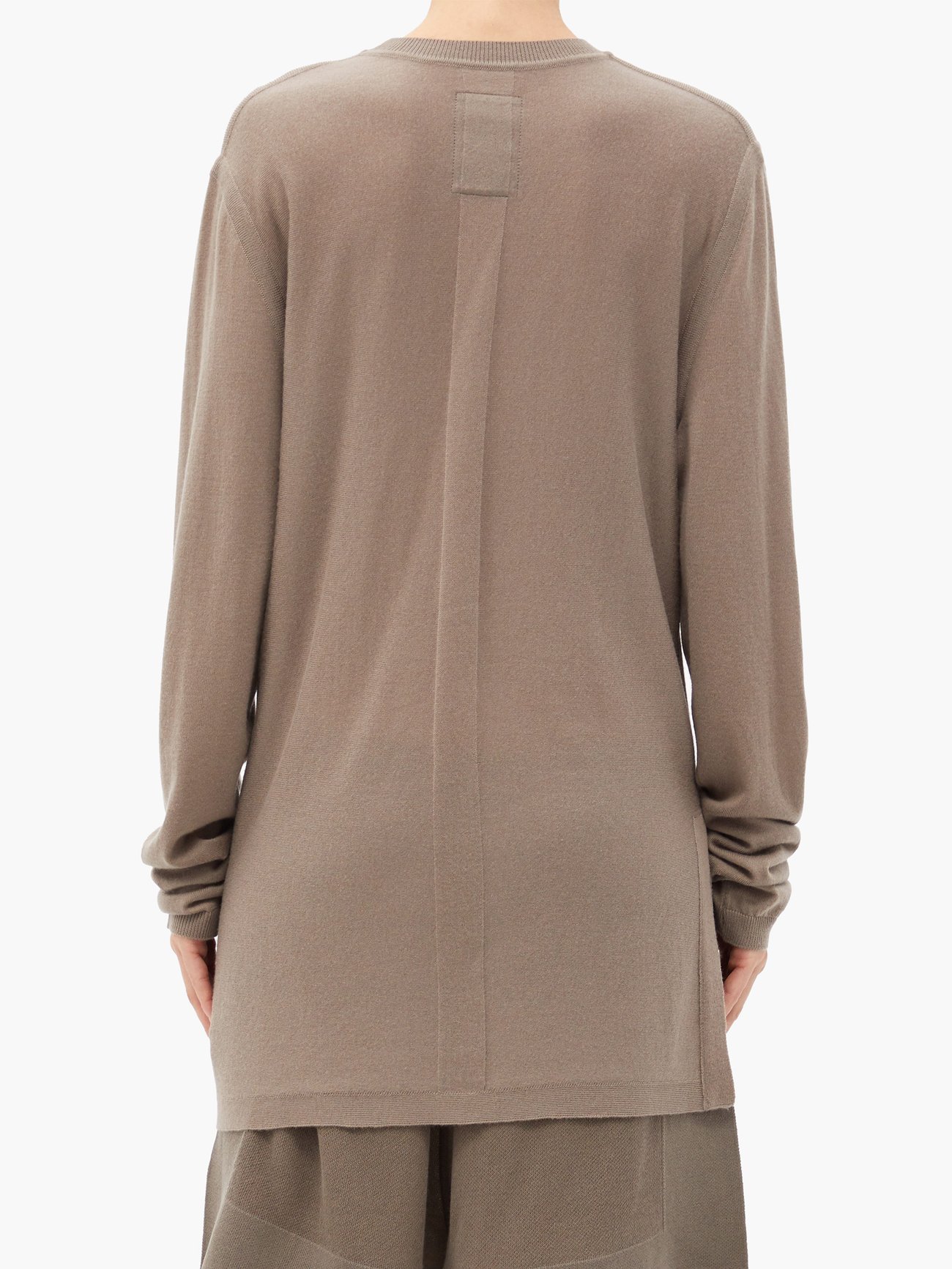 Brown Drape-front cashmere top | Moncler + Rick Owens