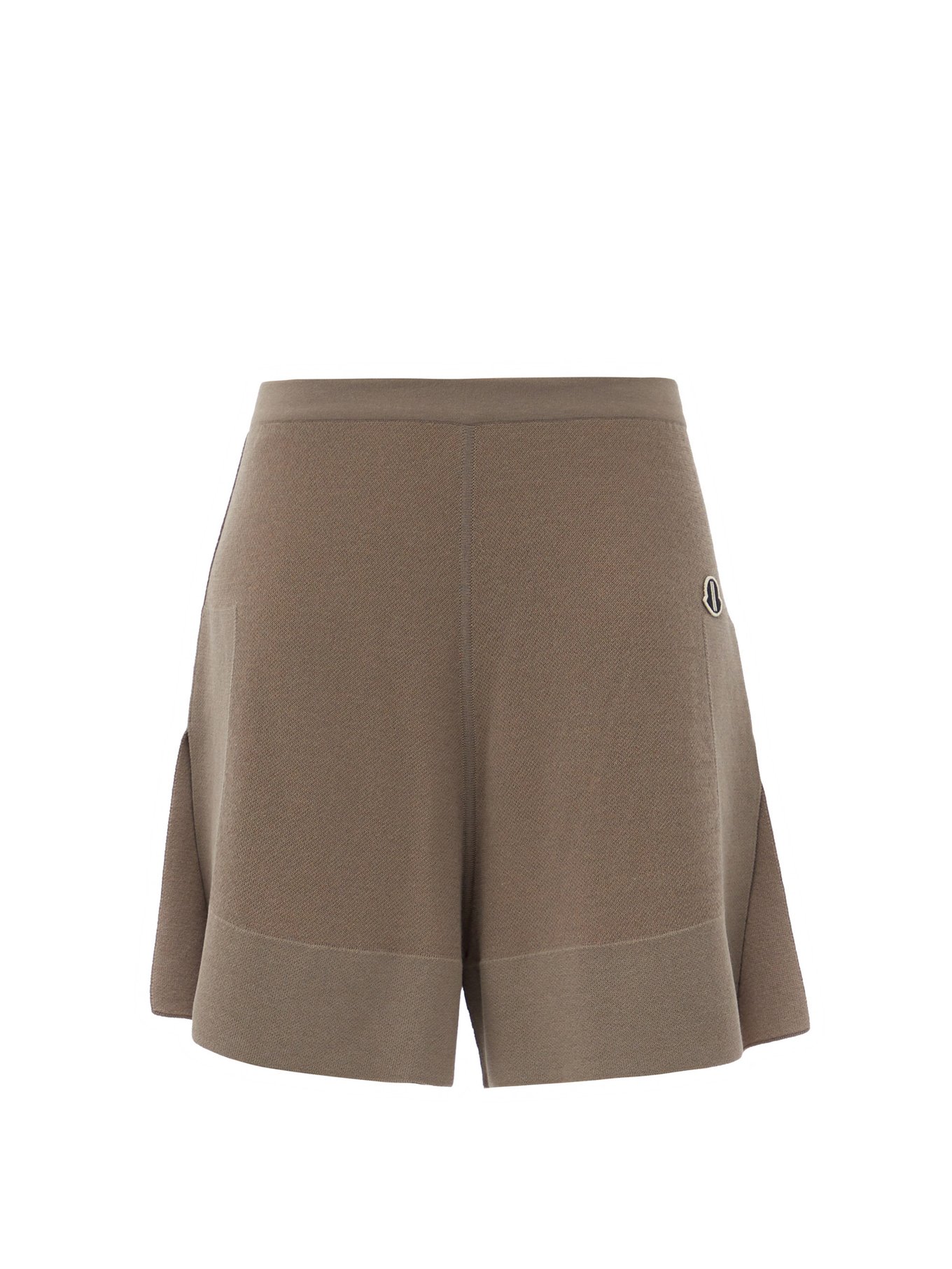 Brown Sisy high-rise knitted shorts | Moncler + Rick Owens