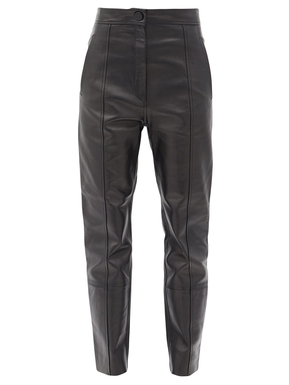 Black Herena panelled leather trousers | Petar Petrov | MATCHESFASHION UK