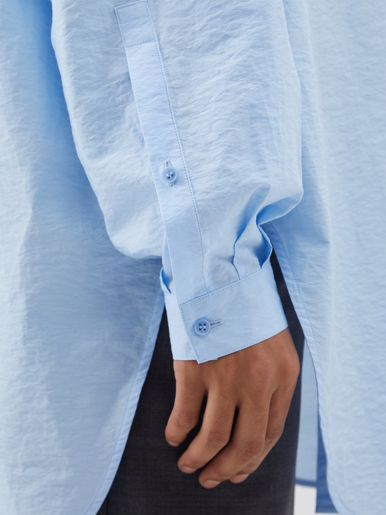 Blue Oversized dropped-shoulder cotton shirt | Raey