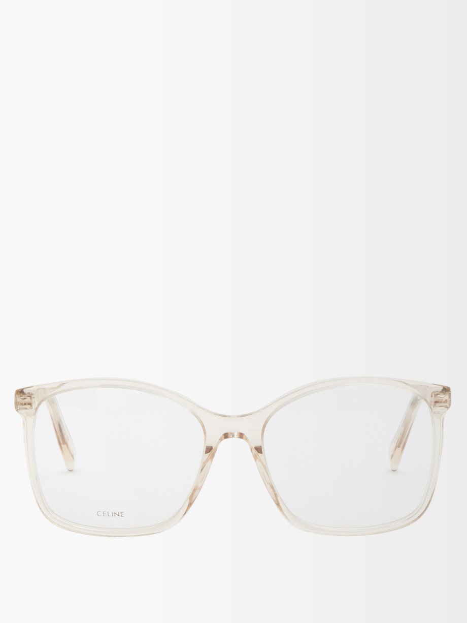 Neutral Oversized Square Acetate Glasses Celine Eyewear Matchesfashion Us