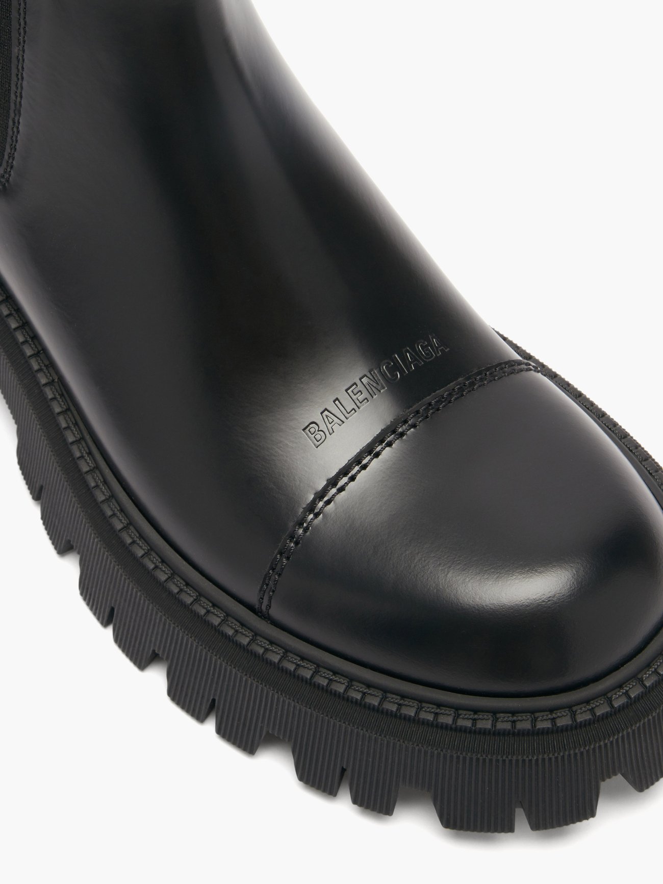 Black Tractor trek-sole leather Chelsea boots | Balenciaga