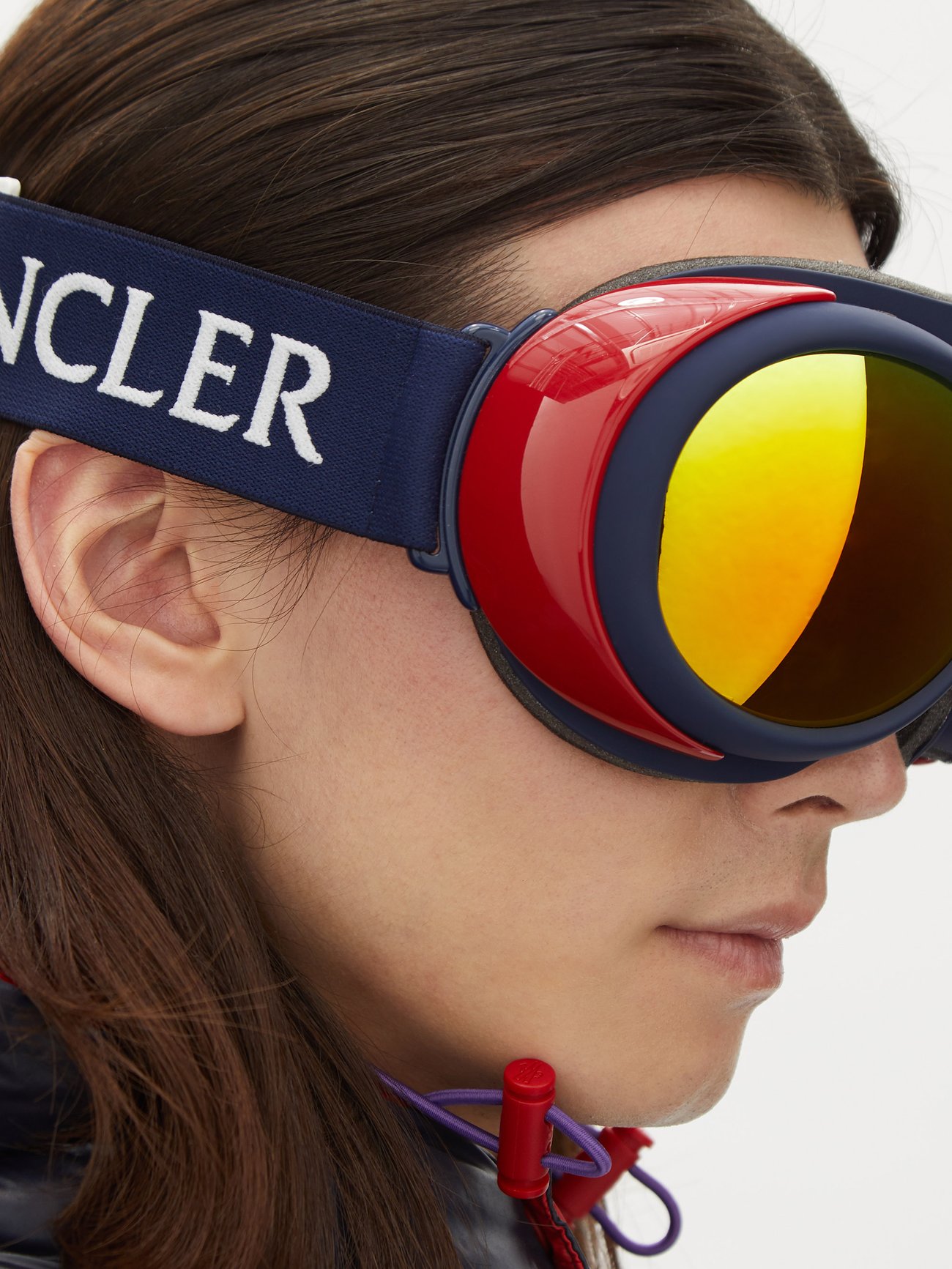 Moncler Logo-print Ski-goggles In Yellow