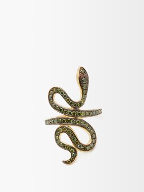 Ileana Makri Bague en or 18 carats et diamants Slither Snake