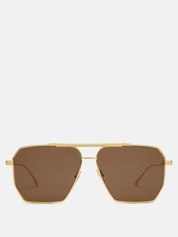 Bottega Veneta Eyewear (Bottega Veneta) Aviator metal sunglasses