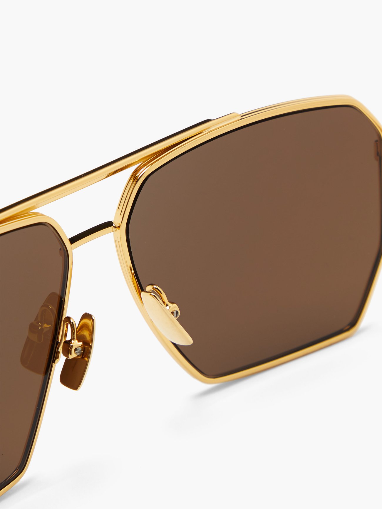 Bottega Veneta Eyewear, Aviator Metal Sunglasses, Mens, 01bk