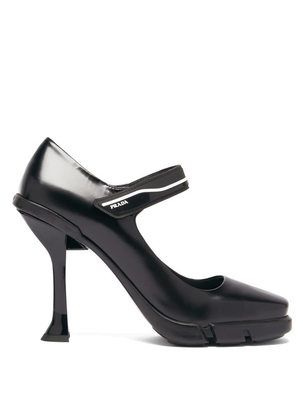 Prada Rubber-sole leather Mary Jane pumps