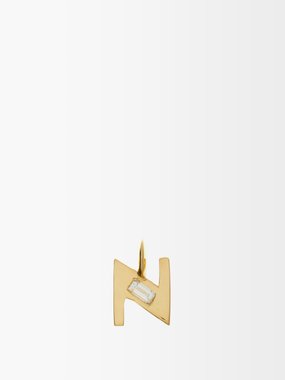 Lizzie Mandler Deco diamond & 18kt gold alphabet N-Z charm