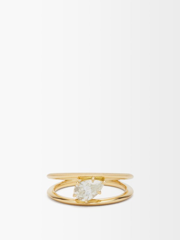 Jade Trau Sadie diamond & 18kt gold solitaire ring