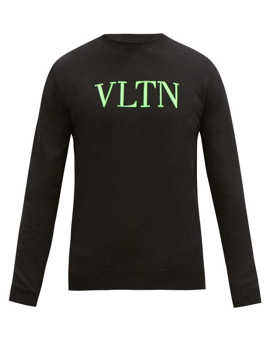 Valentino Garavani VLTN-jacquard cotton-blend sweater
