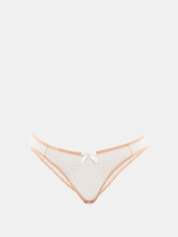 Agent Provocateur Lorna scallop-embroidered mesh briefs