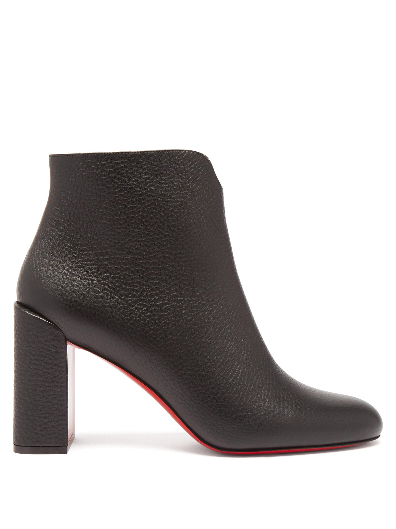 Black Castarika 85 block-heel leather ankle boots | Christian Louboutin ...