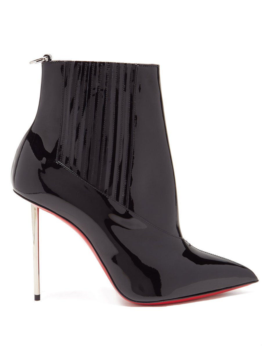 Christian Louboutin - Epic 100 Patent-leather Ankle Boots - Womens - Black