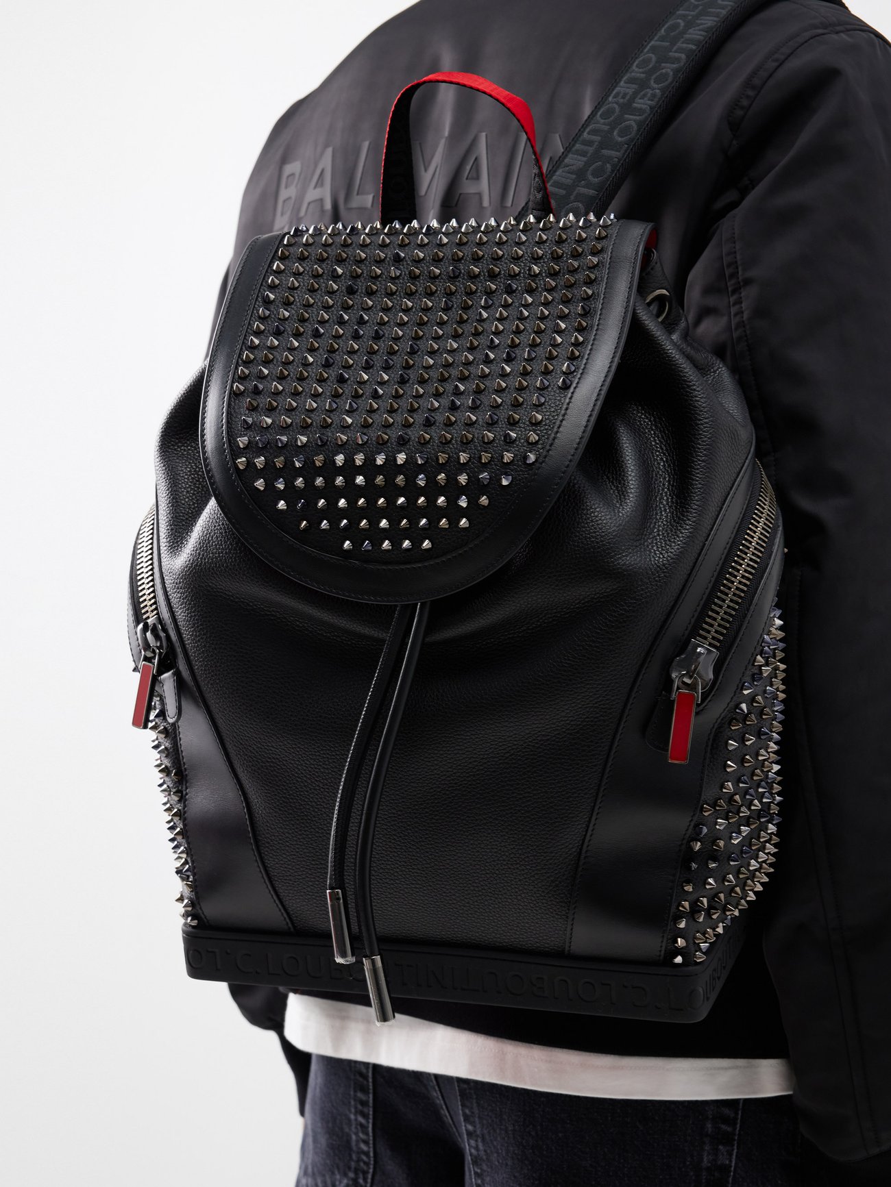 Explorafunk Studded Full-Grain Leather Backpack