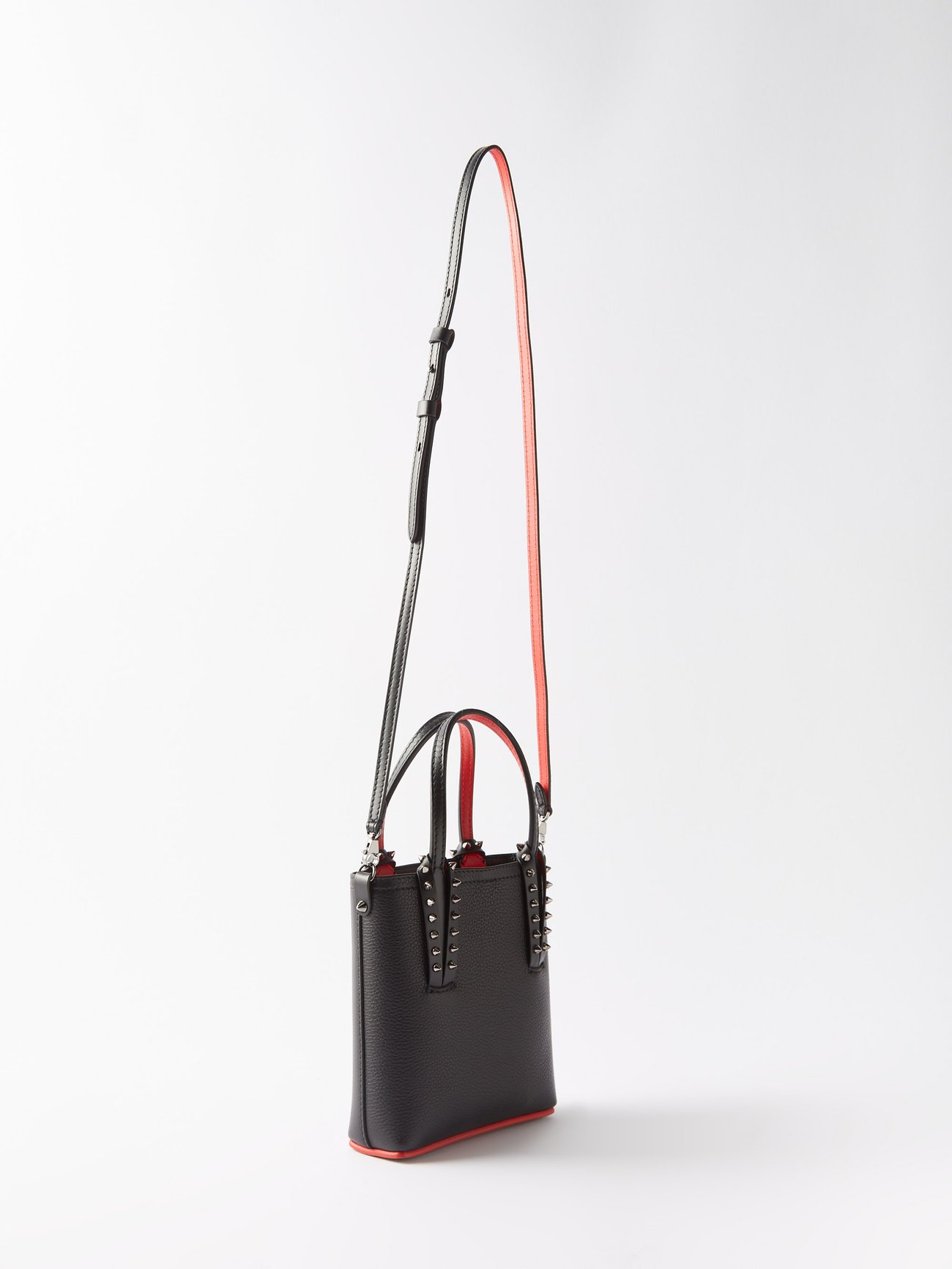 Christian Louboutin Cabata Small Spike-embellished Leather Tote Bag in  Black