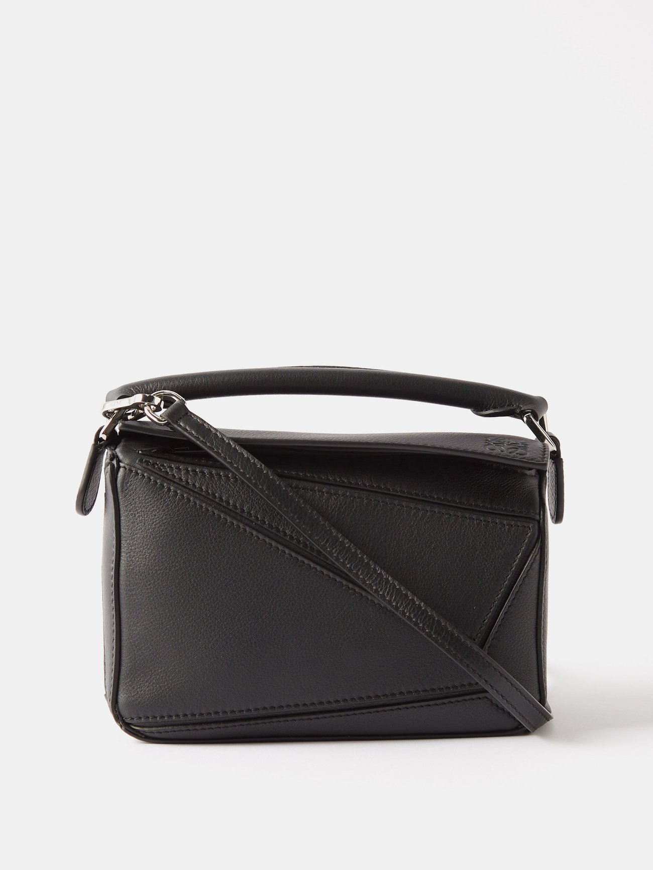 Black Puzzle mini leather cross-body bag | LOEWE | MATCHESFASHION UK