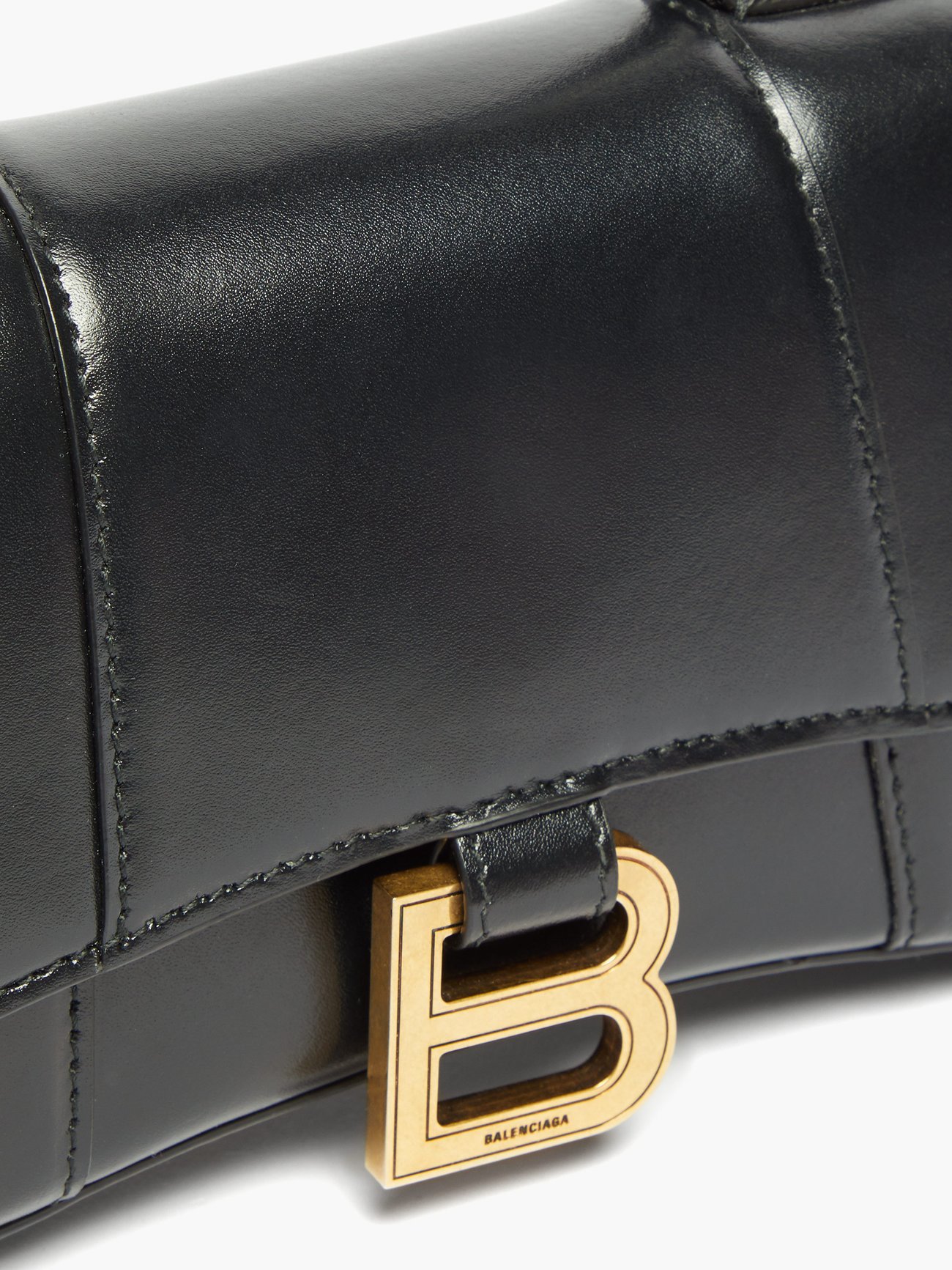 Hourglass leather handbag Balenciaga Black in Leather - 33030963