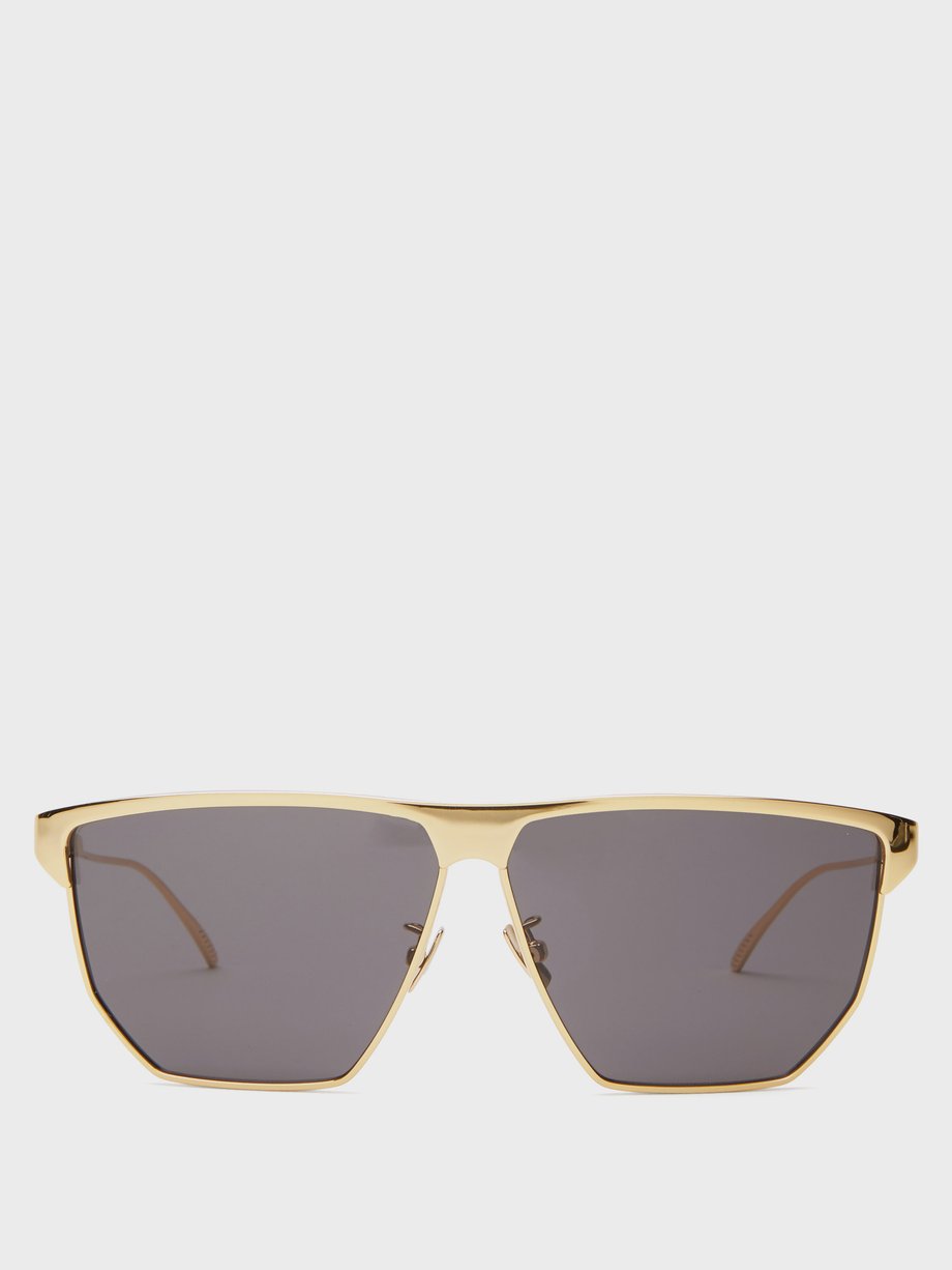 Metallic D-frame metal sunglasses | Bottega Veneta | MATCHESFASHION US